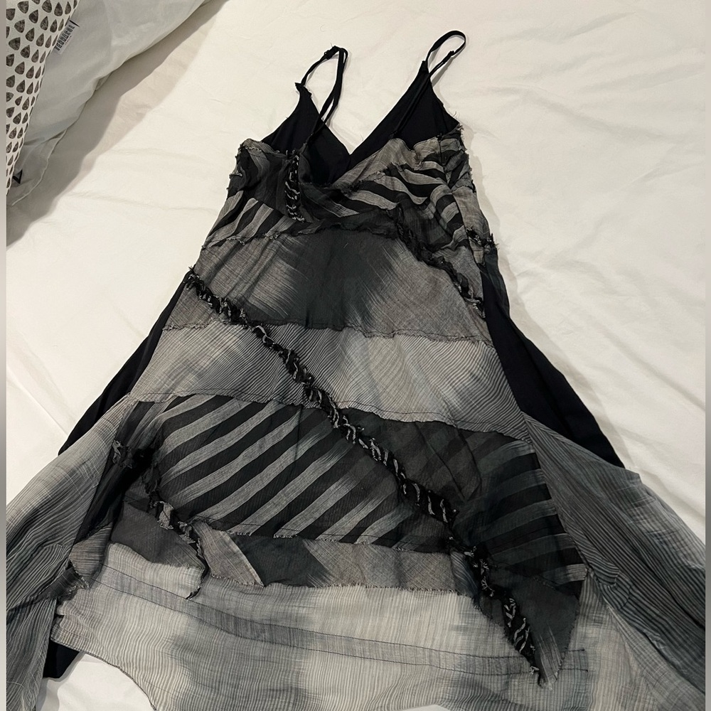Asymmetrical, gauzy dress